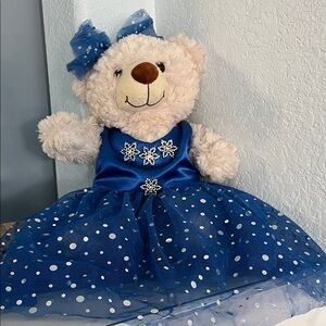 Blue Polka Dot Dress Teddy Bear